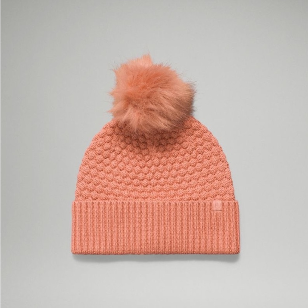 Lululemon Bubble Knit Pom Beanie Pink Savannah